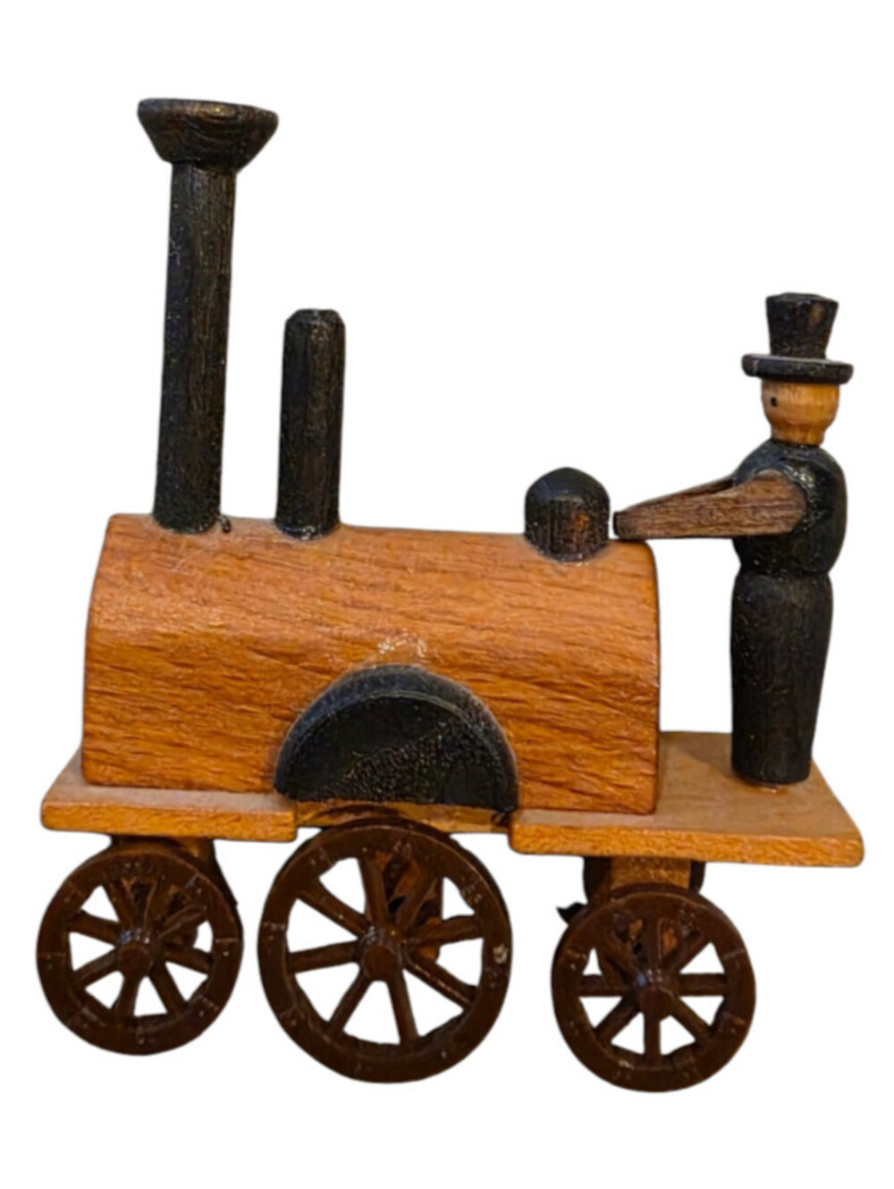 Mini GDR Wooden Train DDR c1950s Engine Carriage Erzgebirge Vintage